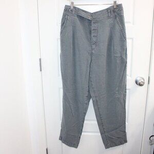 American Eagle Pants Women 12 Gray Super Hi Rise Button Fly 100% Lyocell